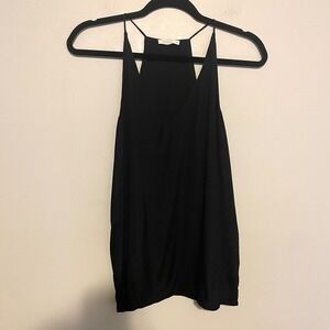 6397 silk tank top black S minimalist classic chic quiet luxury